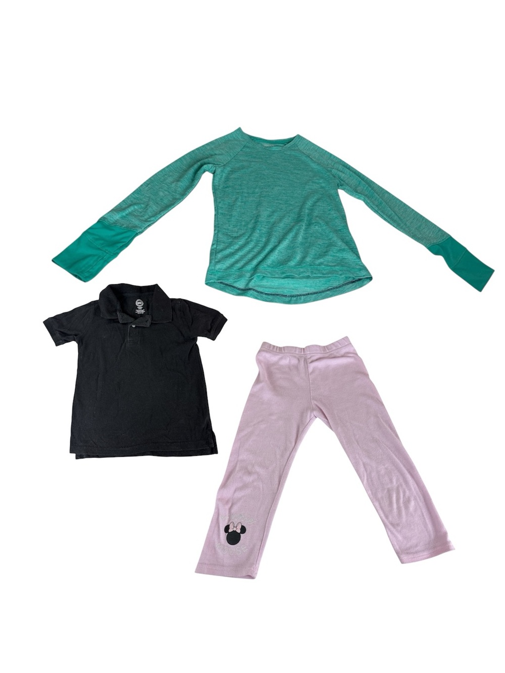 wonder nation Black polio Long Sleeve Shirt and mini mouse Leggins 4T